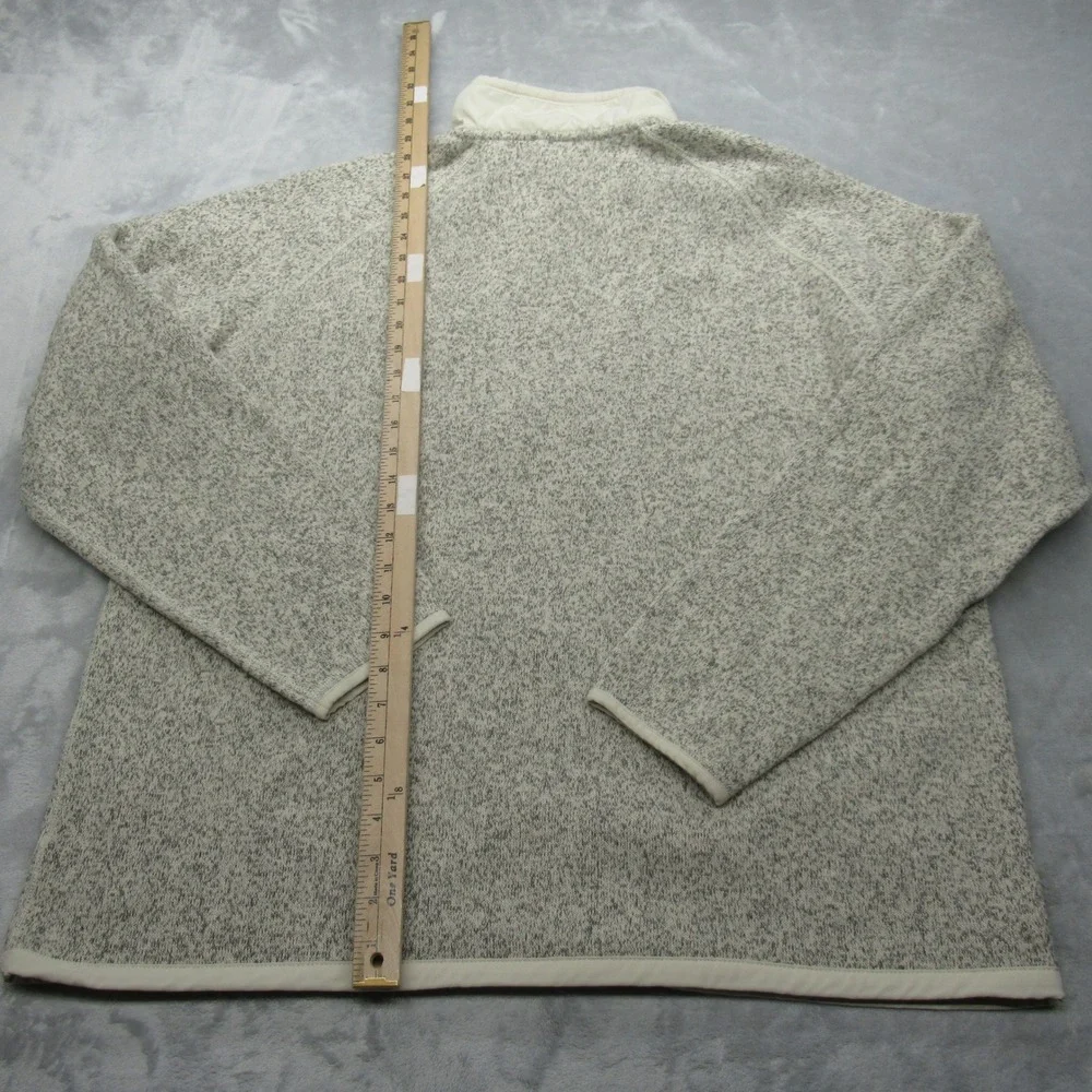 The North Face Jacket Men XL Cream Gray Soft Pullover Sweater 1/4Zip Long Sleeve